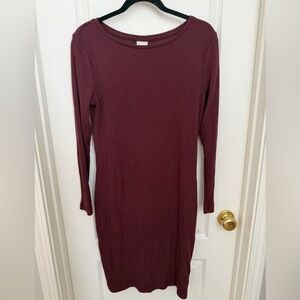 a new day Long Sleeve Maroon Dress